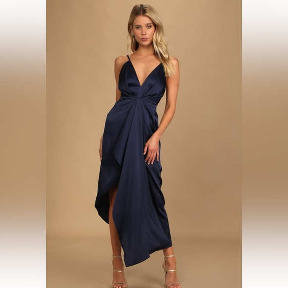 lulus reinette black midi dress Lulus Renee Scoop Back Darted Hip Midi Dress in Black M main image 1